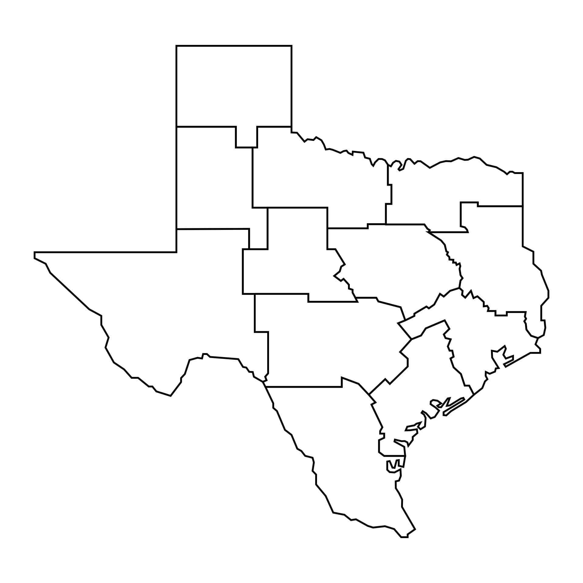 Texas state map outline